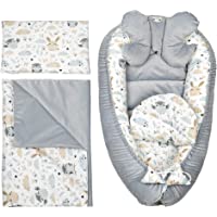 Los mejores  - Cuna Nido Bebe Recien Nacido - Reductor de Cuna 5 Piezas con Manta y Almohada para el Cuello - Nido de Viaje para Dormir…